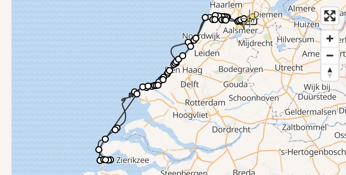 Routekaart van de vlucht: Politieheli naar Schiphol, Loevesteinse Randweg