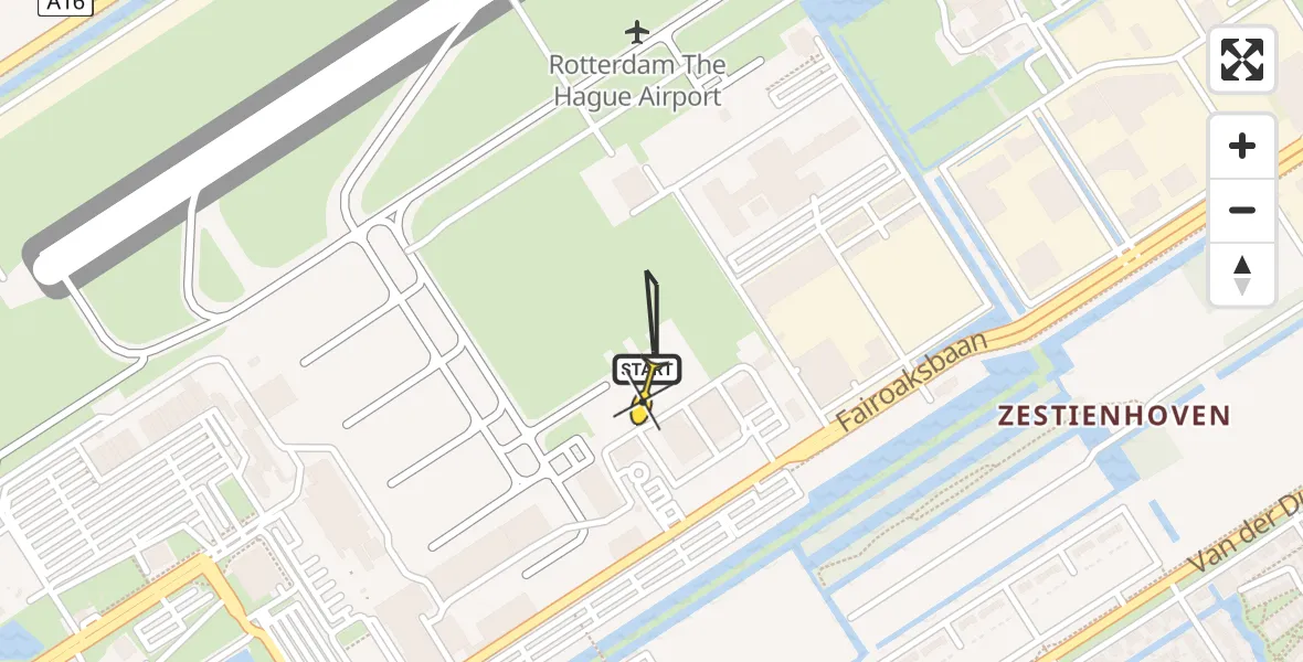 Routekaart van de vlucht: Politiehelikopter naar Rotterdam The Hague Airport, Fornebubaan