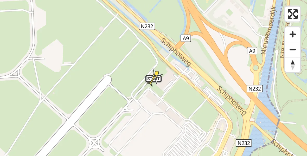 Vluchtroute Politiehelikopter van Schiphol naar Schiphol