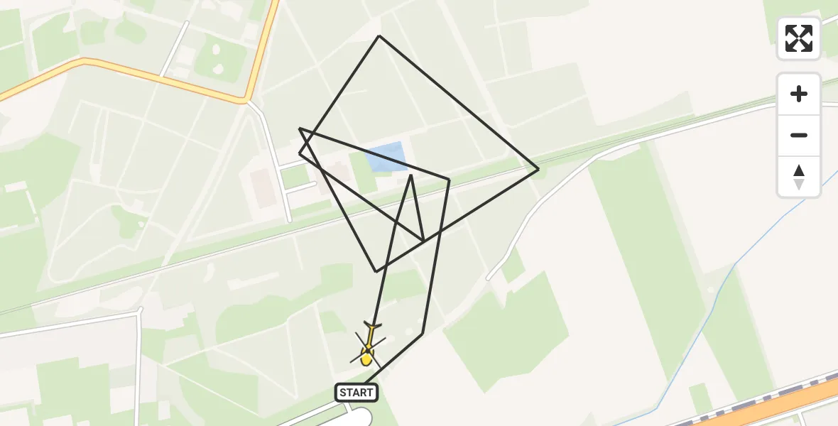 Routekaart van de vlucht: Politiehelikopter naar Breda International Airport, Fredjespad