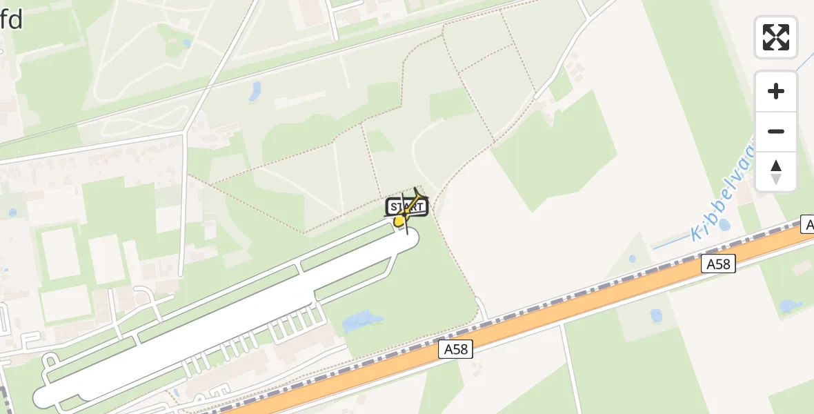 Routekaart van de vlucht: Politiehelikopter naar Breda International Airport, Schapenpad