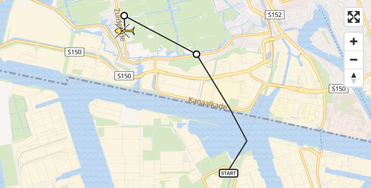 Routekaart van de vlucht: Lifeliner 1 naar Westzaan, Hoofdtocht