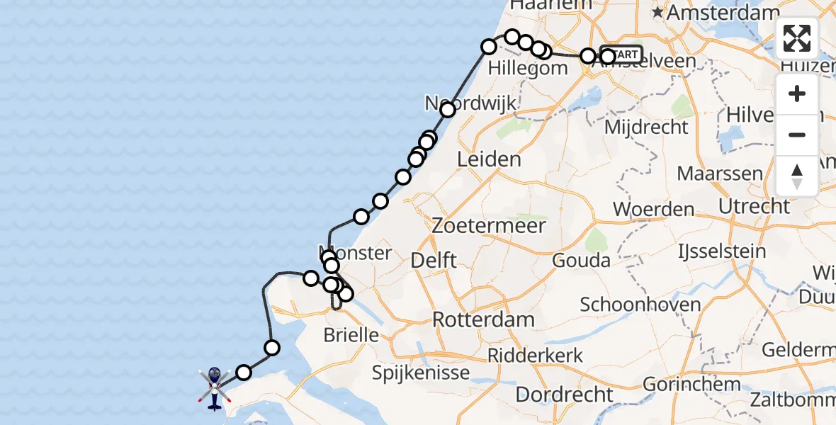 Vluchtroute Politiehelikopter Schiphol - , 09 oktober 2024, 06:41
