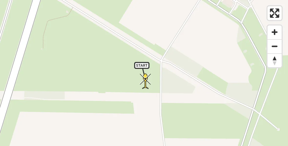 Routekaart van de vlucht: Politiehelikopter naar Vliegbasis Deelen, Rolbaan