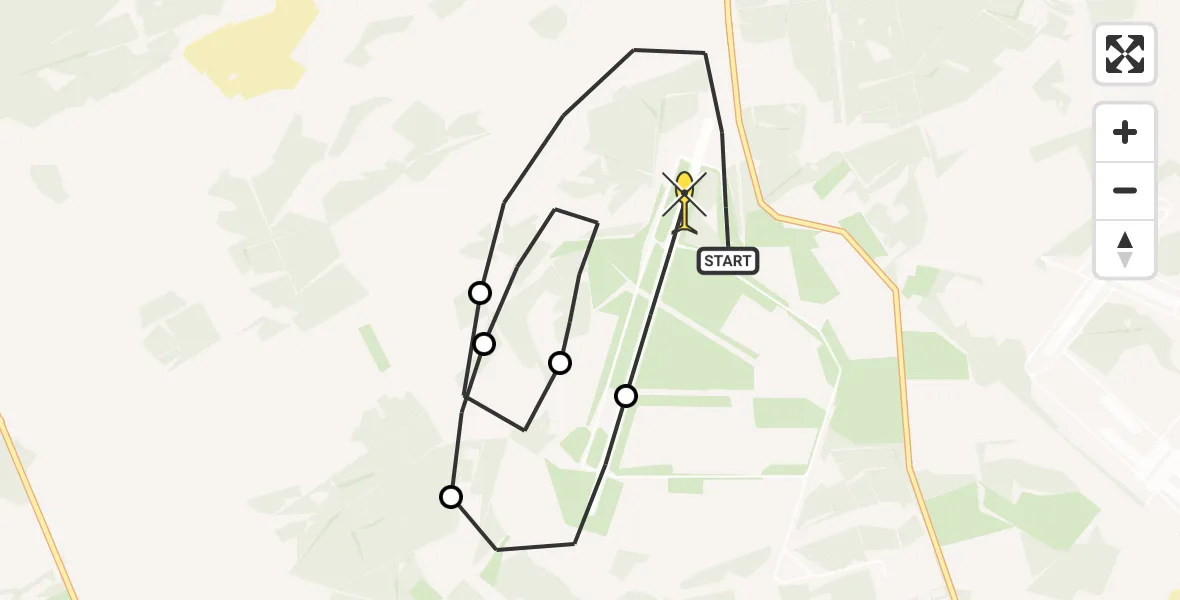 Routekaart van de vlucht: Politiehelikopter naar Vliegbasis Deelen, Delenseweg