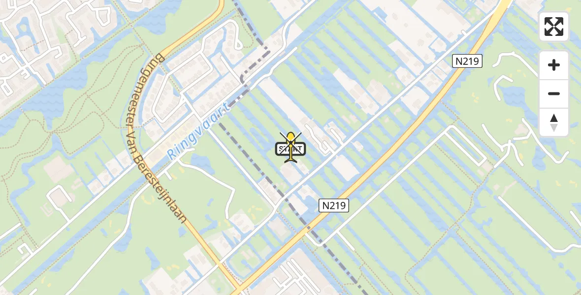 Routekaart van de vlucht: Lifeliner 1 naar Nieuwerkerk aan den IJssel, 's-Gravenweg