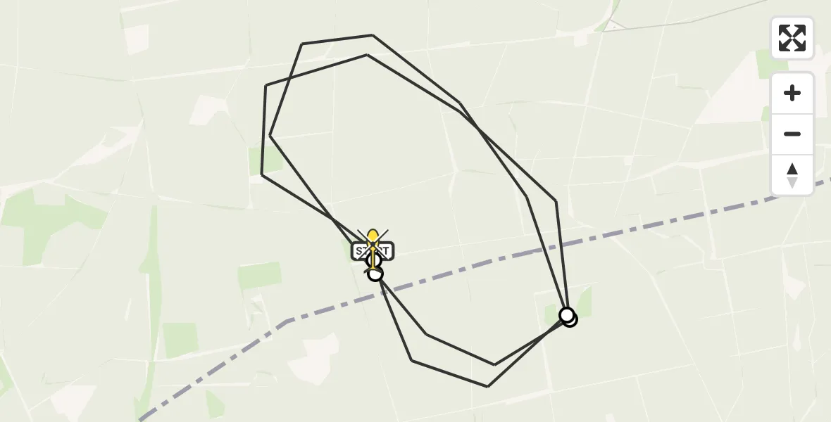 Routekaart van de vlucht: Politieheli naar Vaassen, Elspeterweg