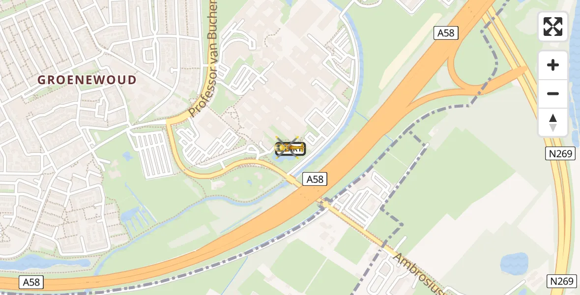 Vluchtroute Traumahelikopter Tilburg - Tilburg, 10 oktober 2024, 22:12