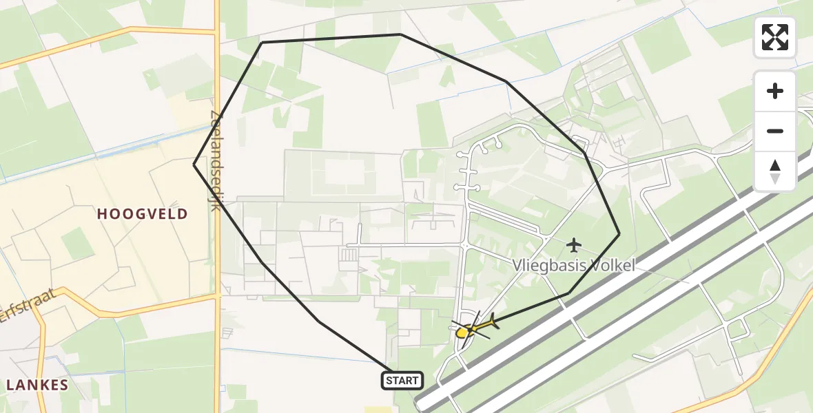 Routekaart van de vlucht: Lifeliner 3 naar Vliegbasis Volkel, Jagersveld