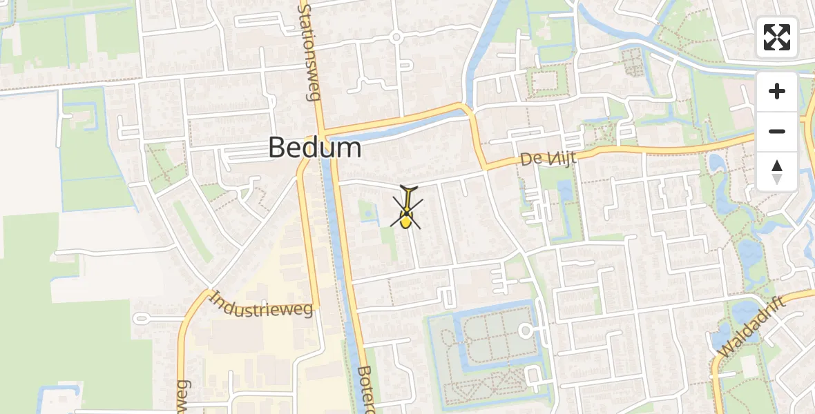 Routekaart van de vlucht: Lifeliner 4 naar Bedum