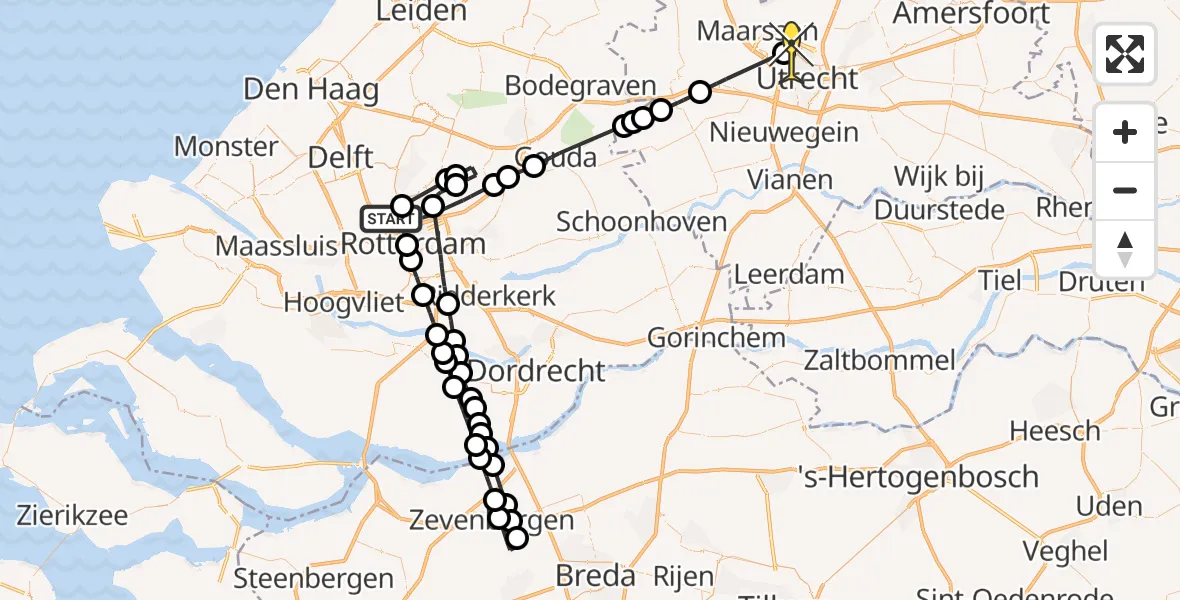 Routekaart van de vlucht: Lifeliner 2 naar Utrecht, Bovendijk