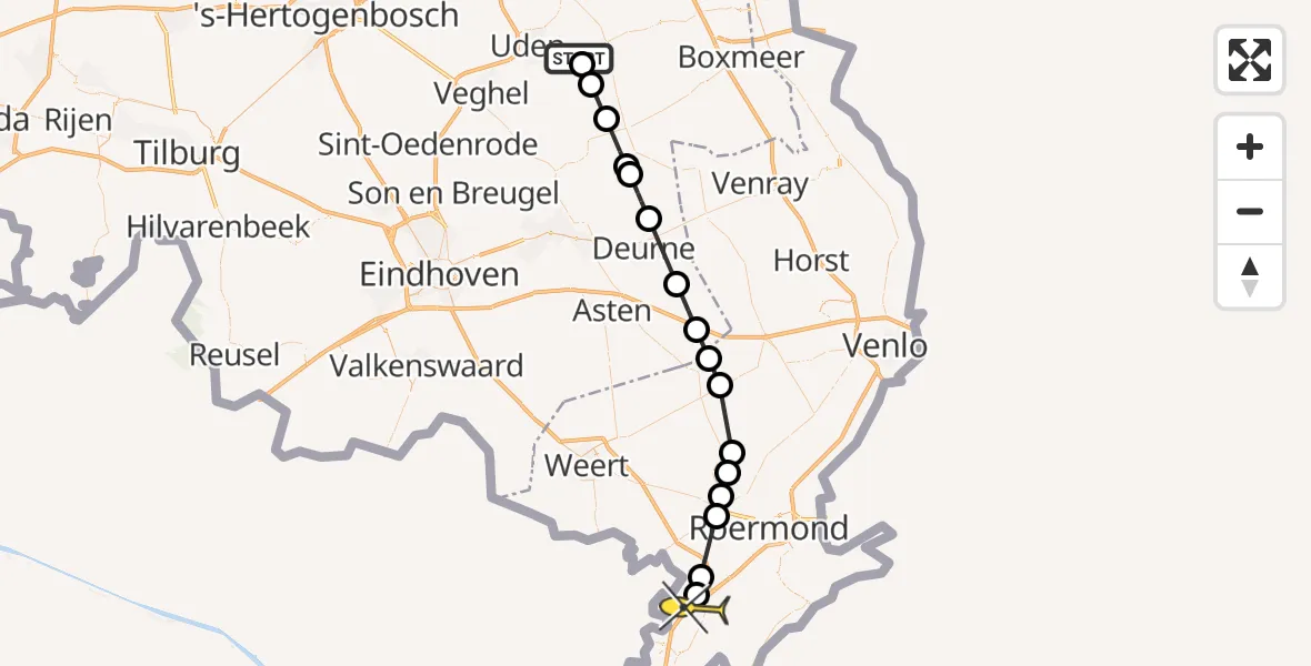 Routekaart van de vlucht: Lifeliner 3 naar Echt, Jeanny van Kuppeveltpad