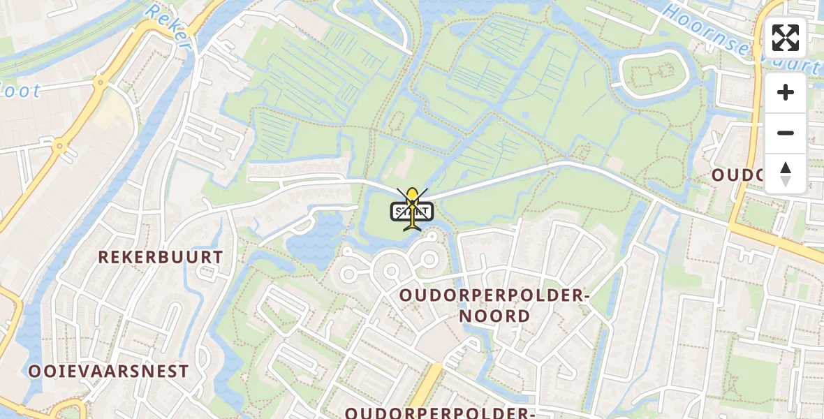 Routekaart van de vlucht: Lifeliner 1 naar Alkmaar, Munnikenweg