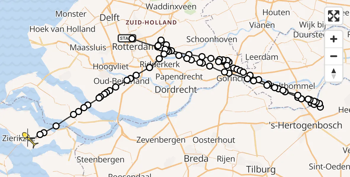 Routekaart van de vlucht: Lifeliner 2 naar Nieuwerkerk, Ada Lovelacestraat