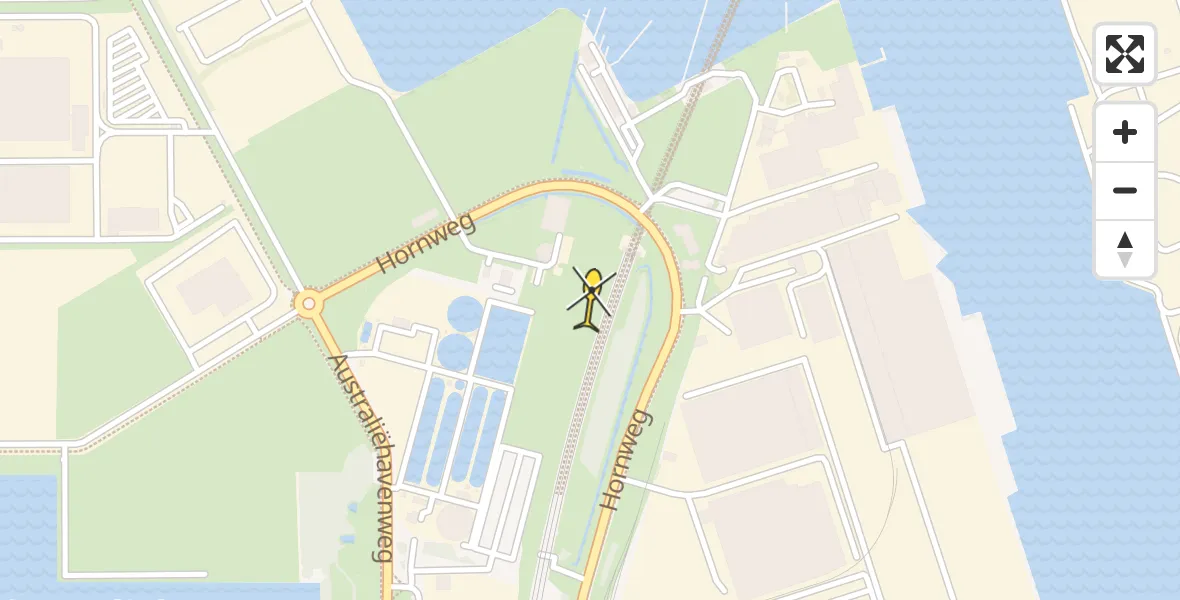 Routekaart van de vlucht: Lifeliner 1 naar Amsterdam Heliport