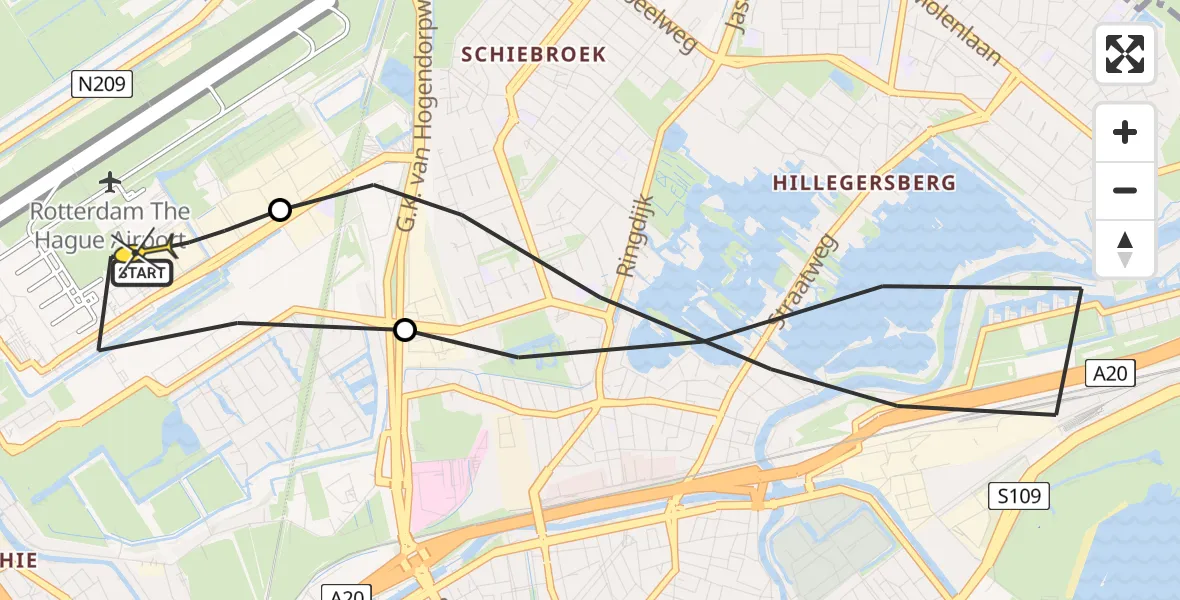 Routekaart van de vlucht: Lifeliner 2 naar Rotterdam The Hague Airport, Ada Lovelacestraat