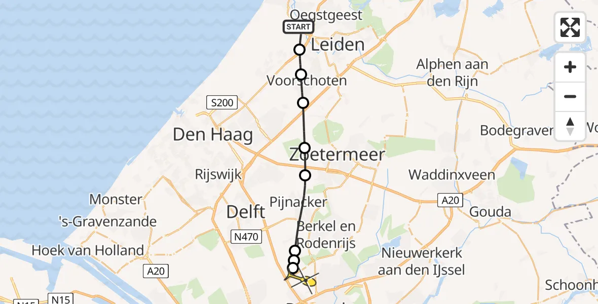 Routekaart van de vlucht: Lifeliner 2 naar Rotterdam The Hague Airport, Valkenburgse Meer