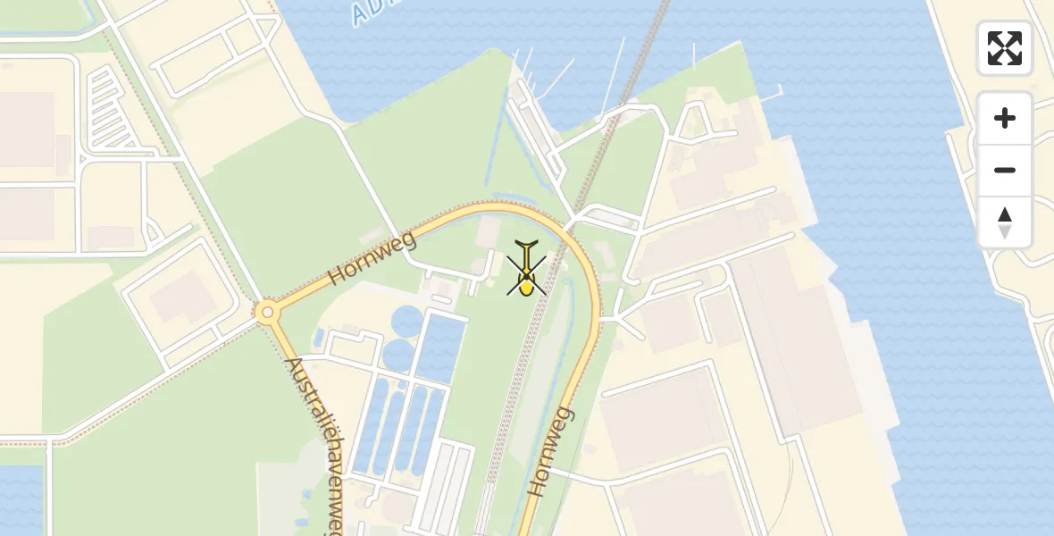 Routekaart van de vlucht: Lifeliner 1 naar Amsterdam Heliport