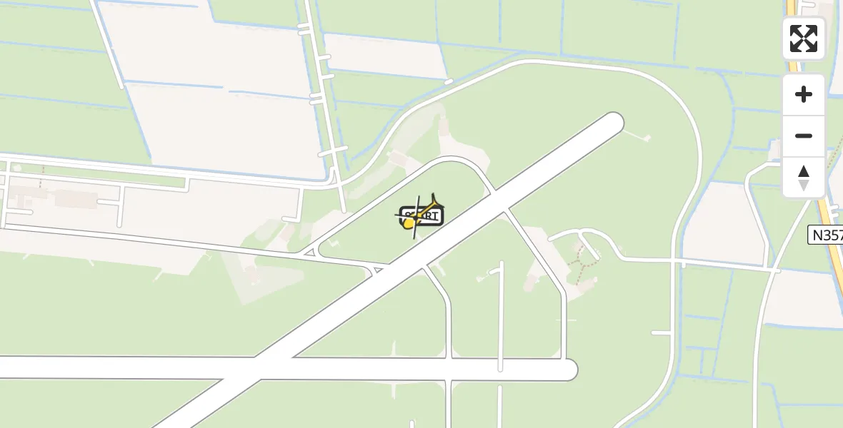 Routekaart van de vlucht: Ambulancehelikopter naar Vliegbasis Leeuwarden, Keegsdijkje