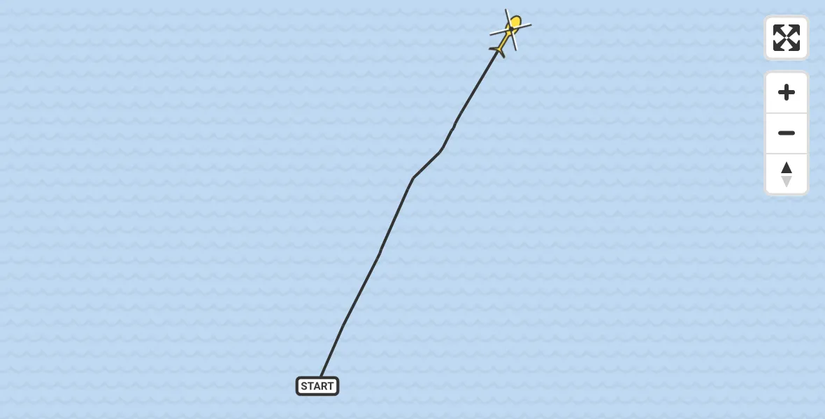 Routekaart van de vlucht: Kustwachthelikopter naar 