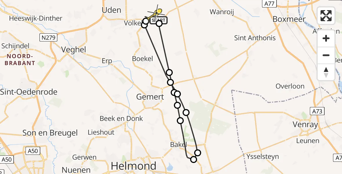 Routekaart van de vlucht: Lifeliner 3 naar Vliegbasis Volkel, Jeanny van Kuppeveltpad