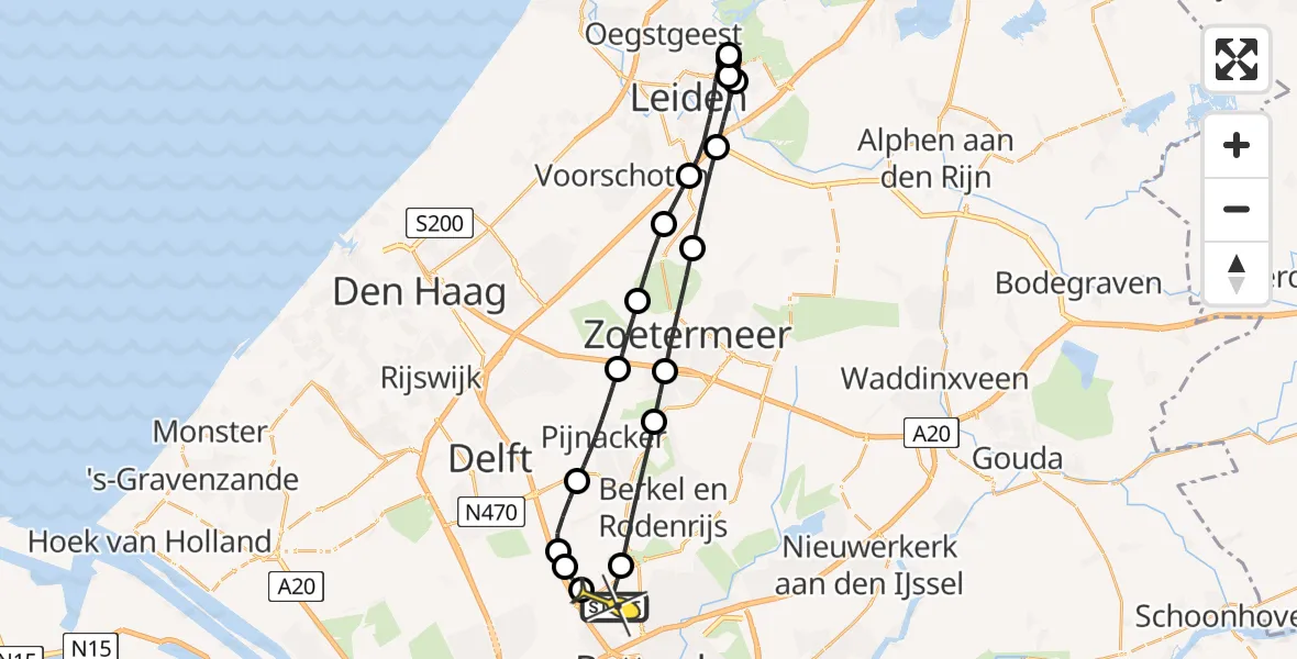 Routekaart van de vlucht: Lifeliner 2 naar Rotterdam The Hague Airport, Malpensabaan