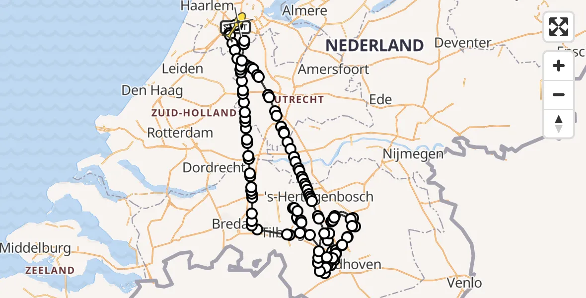 Routekaart van de vlucht: Politieheli naar Schiphol, Thermiekstraat