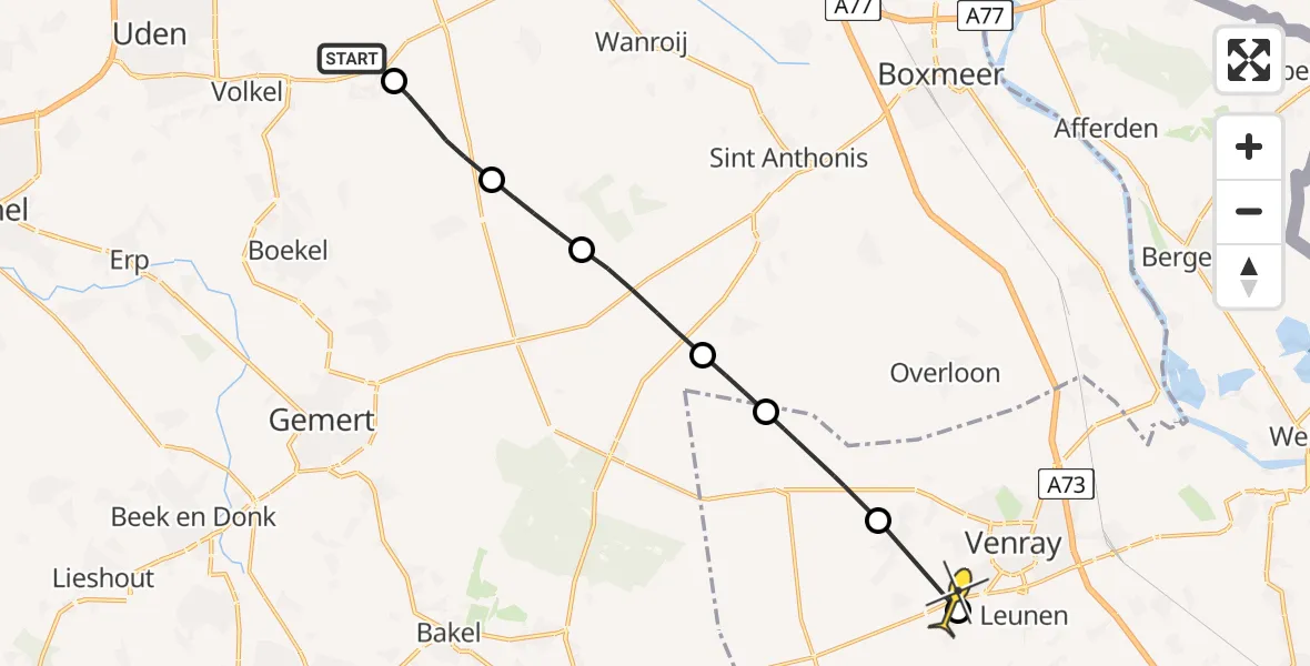 Routekaart van de vlucht: Lifeliner 3 naar Heide, Beukenlaan