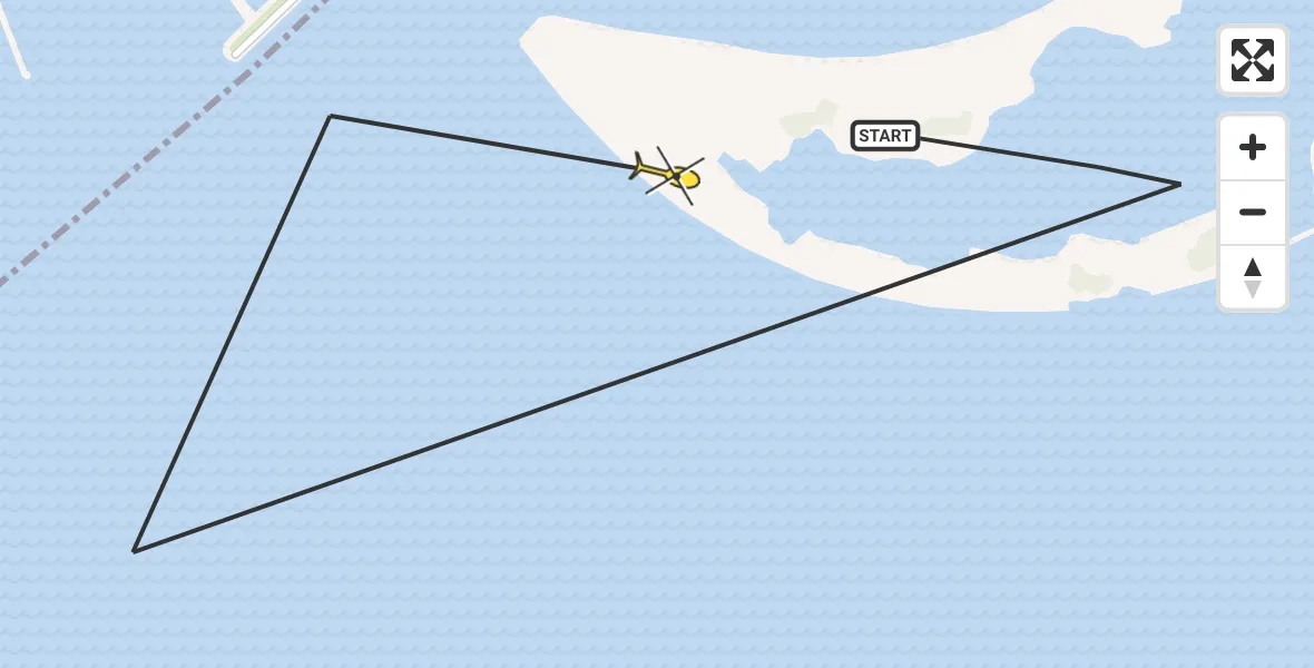 Routekaart van de vlucht: Kustwachthelikopter naar Lelystad, Krabbersgat