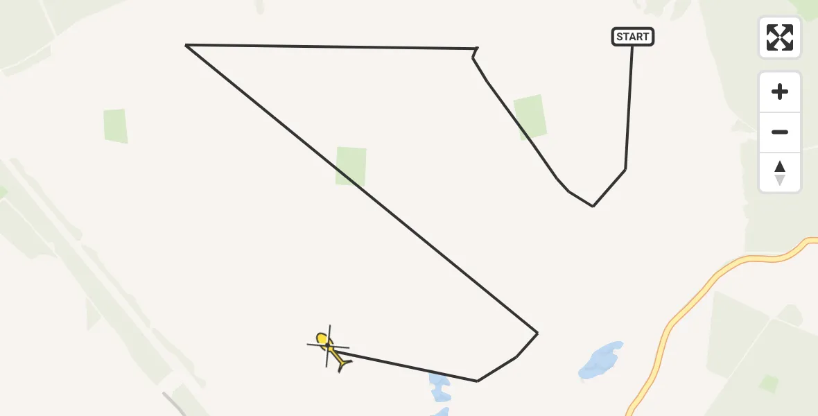 Vluchtroute Politiehelikopter van Hoog Soeren naar Hoog Soeren