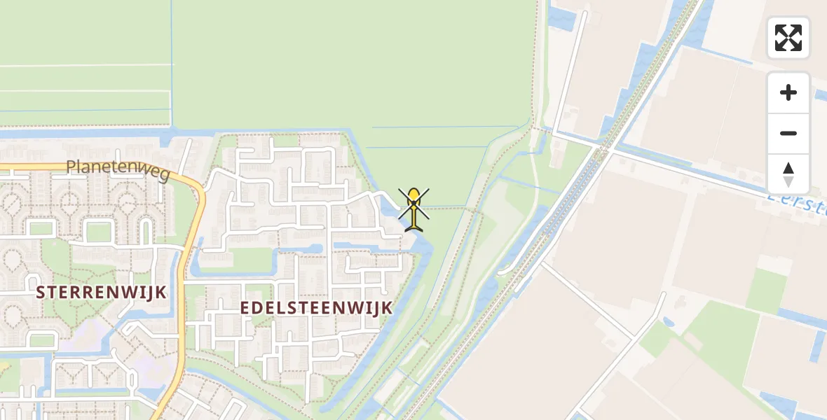 Routekaart van de vlucht: Lifeliner 2 naar Berkel en Rodenrijs