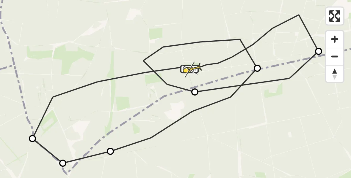 Routekaart van de vlucht: Politieheli naar Vaassen, Elspeterweg