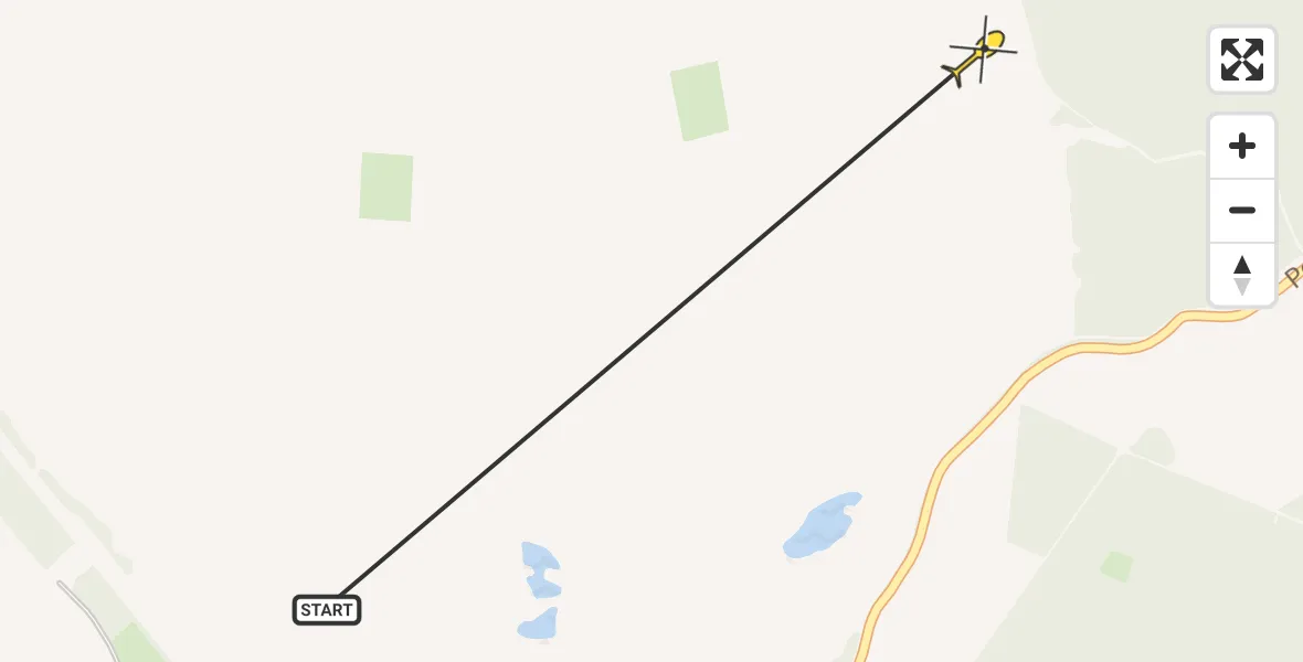 Vluchtroute Politiehelikopter van Hoog Soeren naar Hoog Soeren