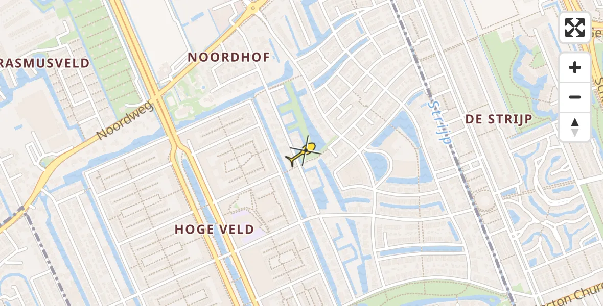 Routekaart van de vlucht: Lifeliner 2 naar Den Haag