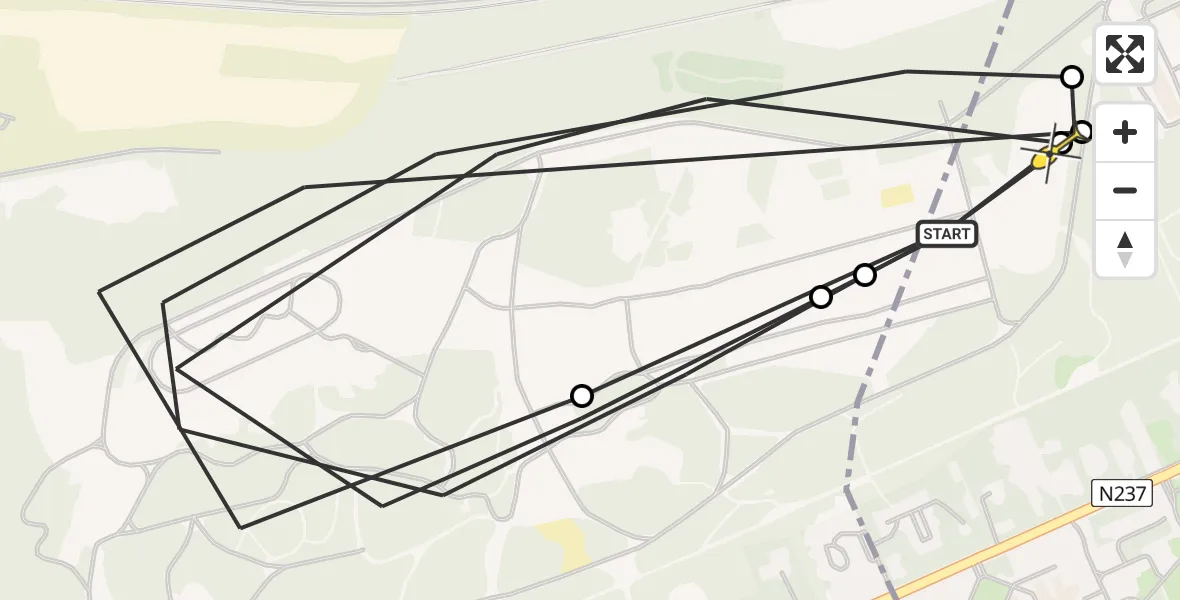 Routekaart van de vlucht: Politieheli naar Amersfoort, Barchman Wuytierslaan