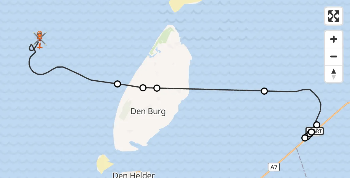 Vluchtroute Kustwachthelikopter Breezanddijk - , 18 oktober 2024, 17:52