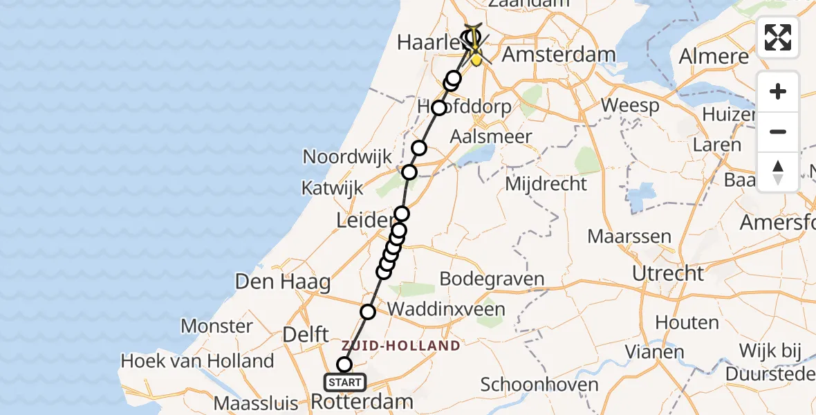 Routekaart van de vlucht: Lifeliner 2 naar Halfweg, Brandenburgbaan