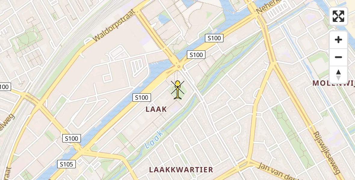 Routekaart van de vlucht: Lifeliner 2 naar Den Haag