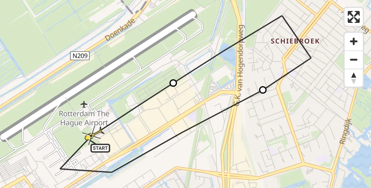 Routekaart van de vlucht: Lifeliner 2 naar Rotterdam The Hague Airport, P10