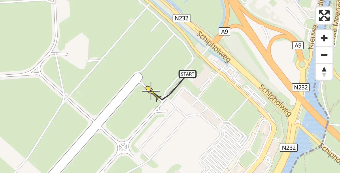 Vluchtroute Politiehelikopter van Schiphol naar Schiphol