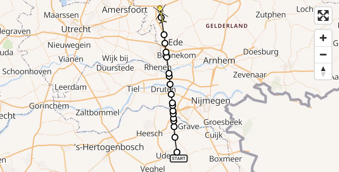 Routekaart van de vlucht: Lifeliner 3 naar Barneveld, Zeelandsedijk