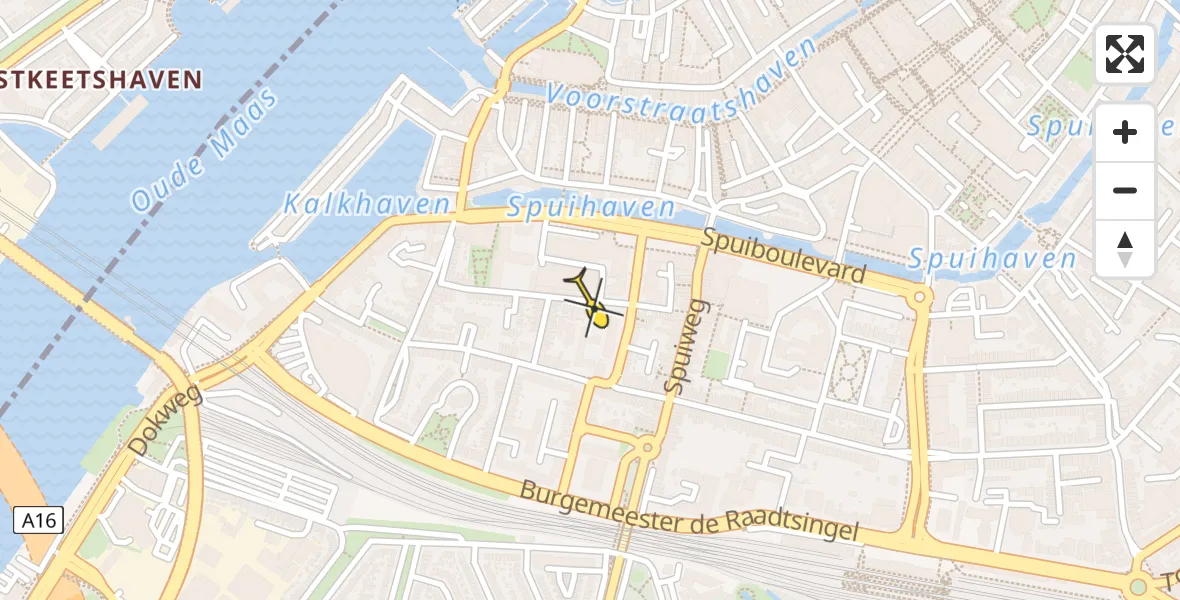 Routekaart van de vlucht: Politiehelikopter naar Dordrecht