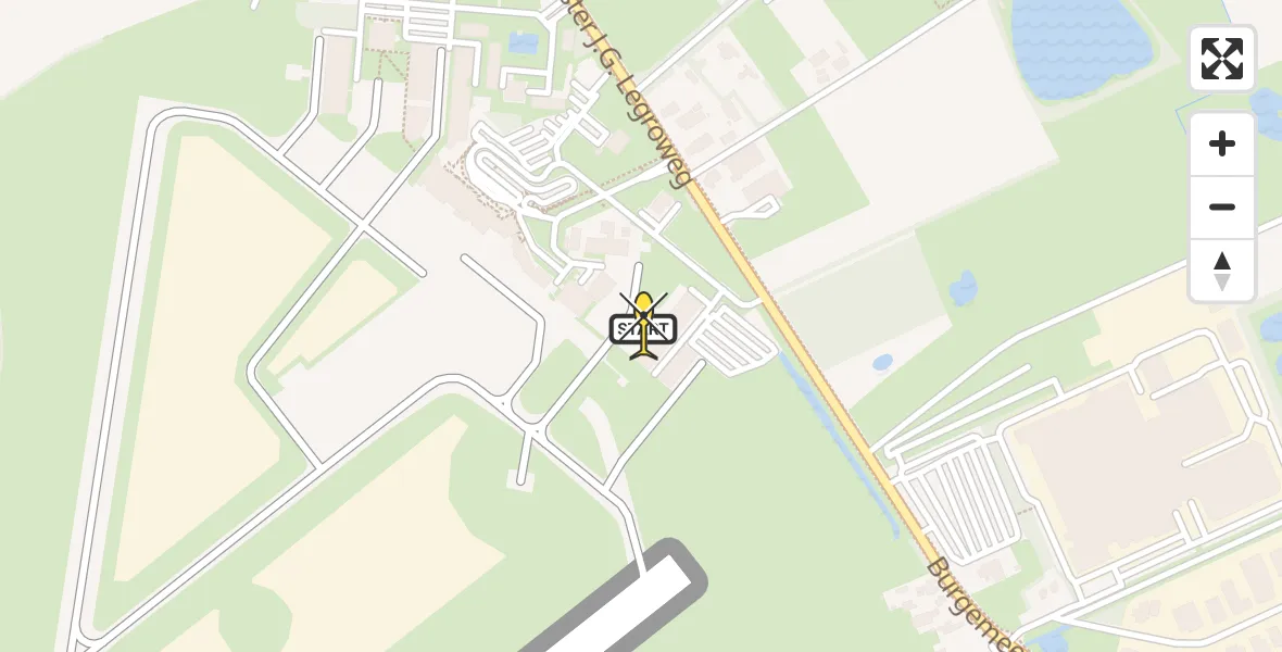 Routekaart van de vlucht: Traumahelikopter naar Groningen Airport Eelde, Machlaan