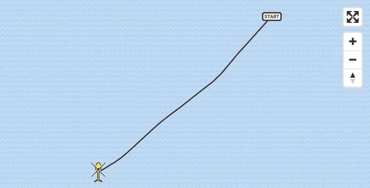 Routekaart van de vlucht: Kustwachthelikopter naar 