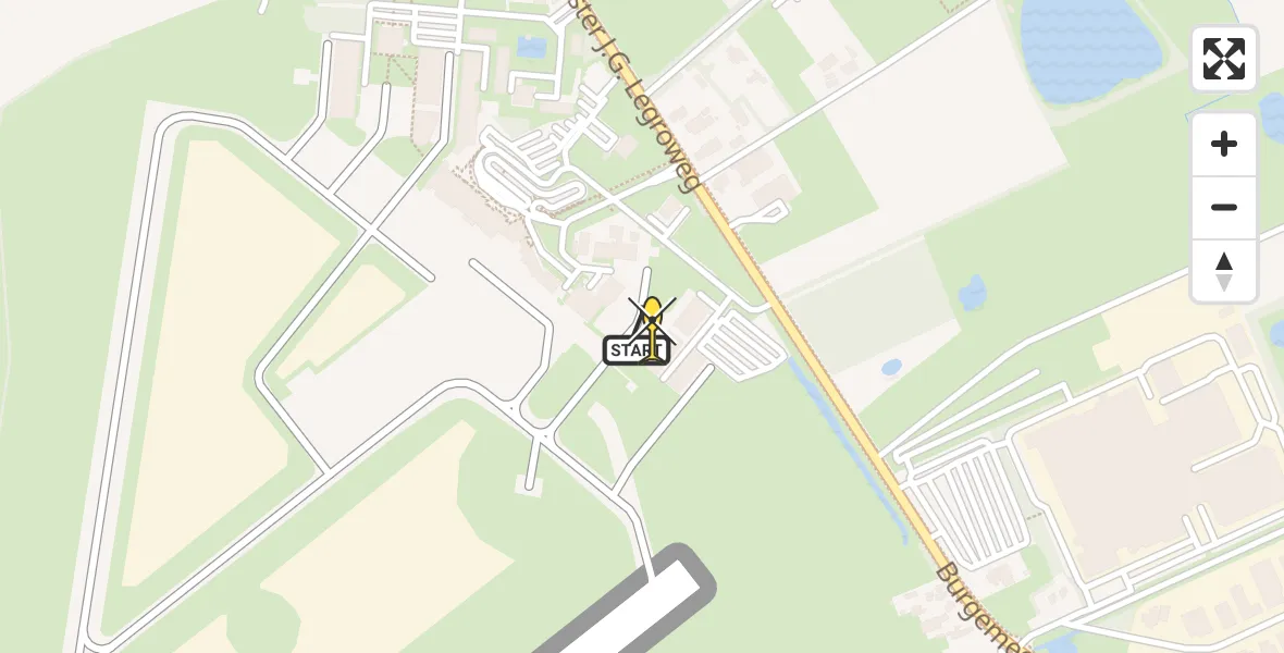 Routekaart van de vlucht: Traumahelikopter naar Groningen Airport Eelde, Machlaan