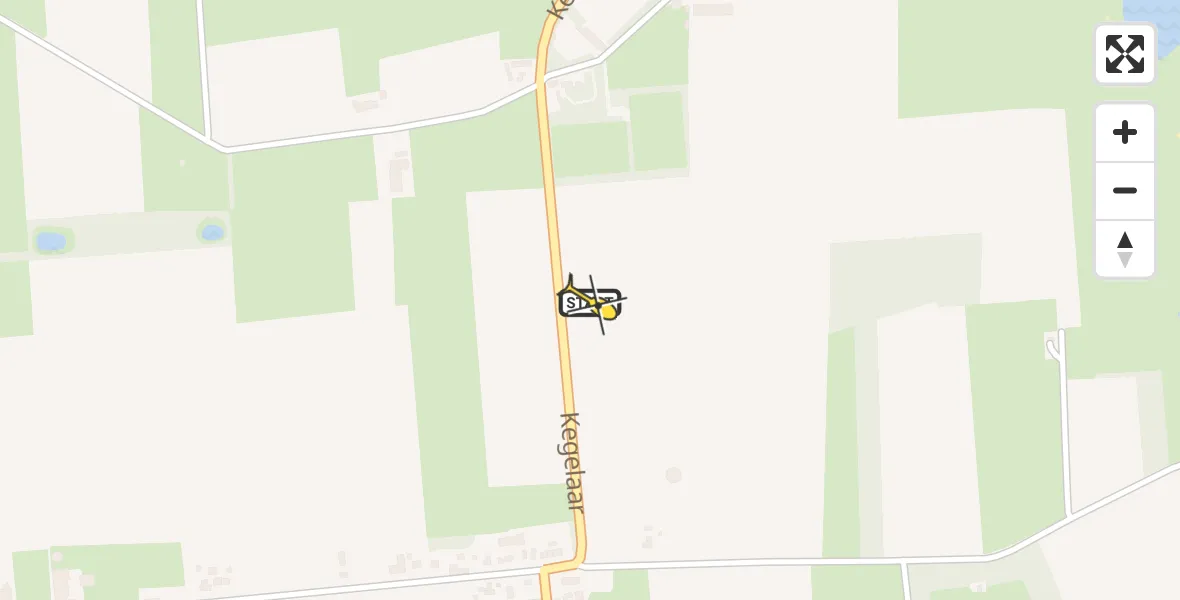 Routekaart van de vlucht: Traumahelikopter naar De Moer, Veldstraat