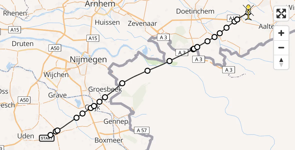 Routekaart van de vlucht: Lifeliner 3 naar Heelweg, Zeelandsedijk