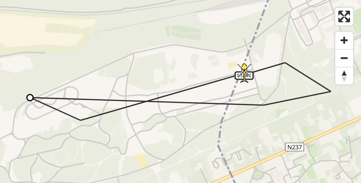 Routekaart van de vlucht: Politiehelikopter naar Amersfoort, Barchman Wuytierslaan