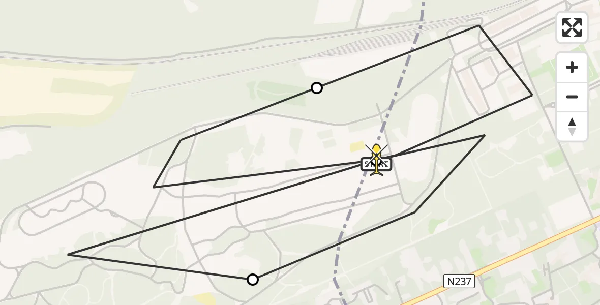 Routekaart van de vlucht: Politieheli naar Amersfoort, Barchman Wuytierslaan