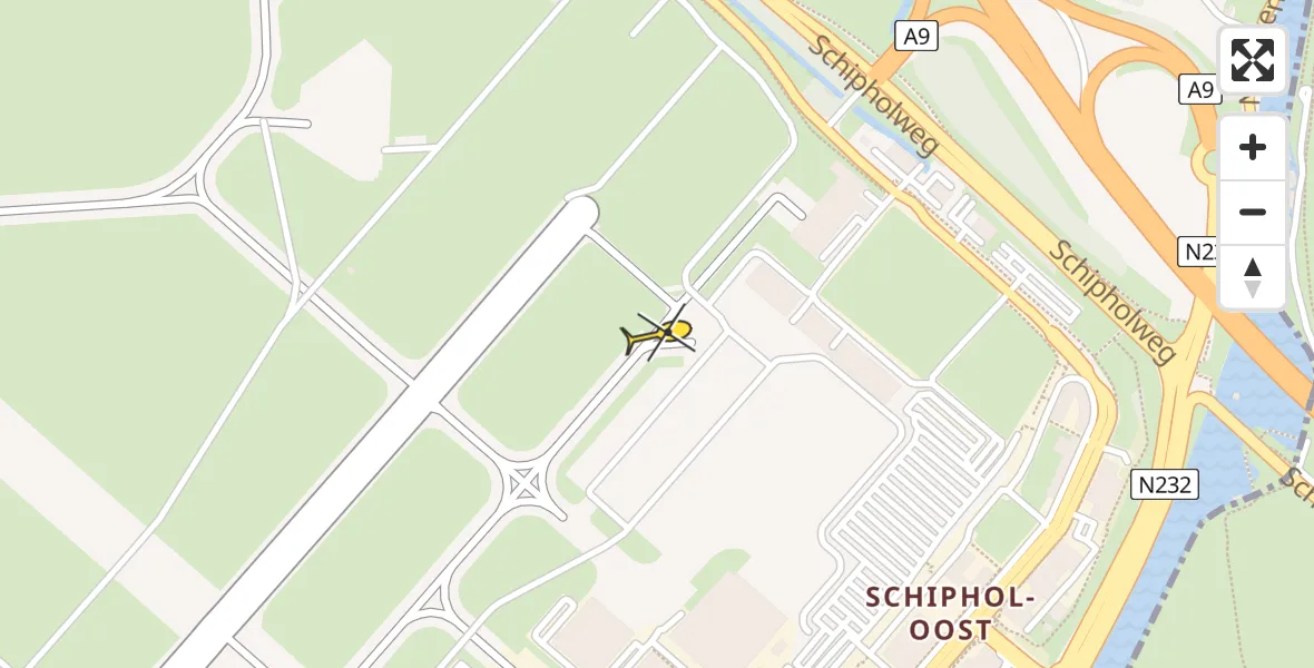 Vluchtroute Politiehelikopter van Schiphol naar Schiphol